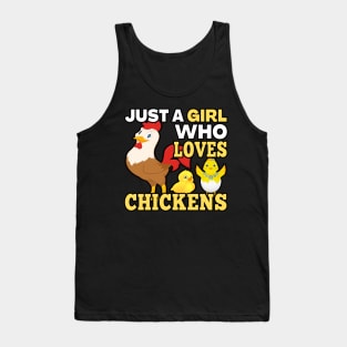 JUST A GIRL WHO LOVES CHICKENS | COLORFUL DESIGN PERFECT GIFT FOR GIRLS, MOMS, GRANDMAS, AUNTS AND KIDS Tank Top